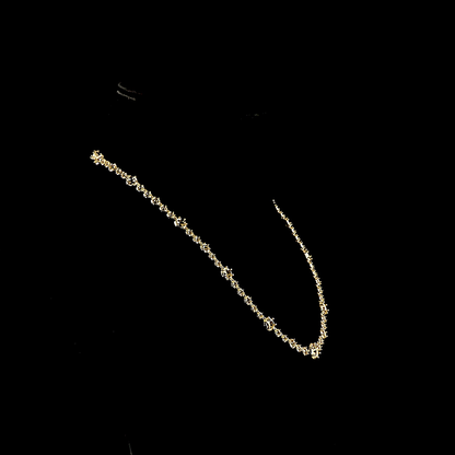 0.25 CTTW Natural Diamond Station Necklace 16.5" (E Color and VVS2 Clarity)