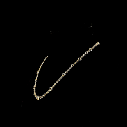 0.25 CTTW Natural Diamond Station Necklace 16.5" (E Color and VVS2 Clarity)