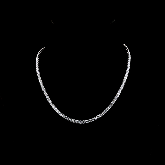 15.86 CTTW Round Lab Grown Diamond Tennis Necklace 16" (E Color and VS1 Clarity)