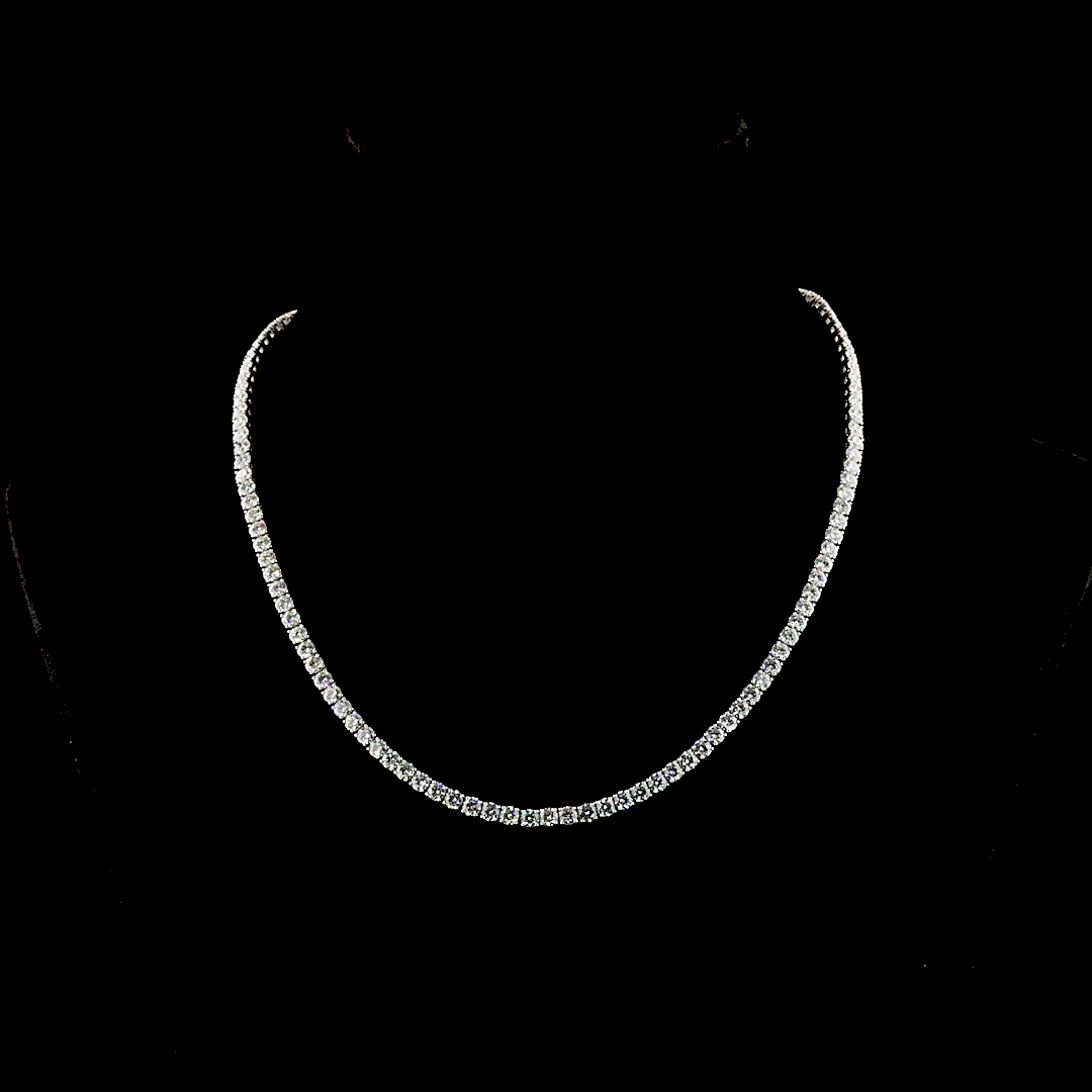 16.67 CTTW Round Lab Grown Diamond Tennis Necklace 17" (E Color and VS1 Clarity)