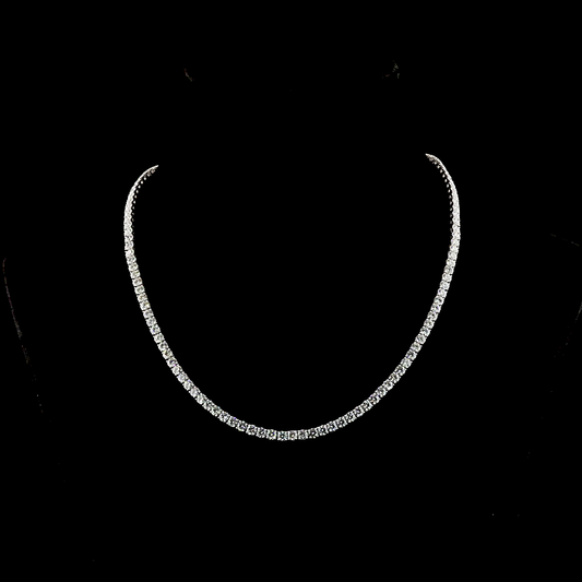 16.67 CTTW Round Lab Grown Diamond Tennis Necklace 17" (E Color and VS1 Clarity)