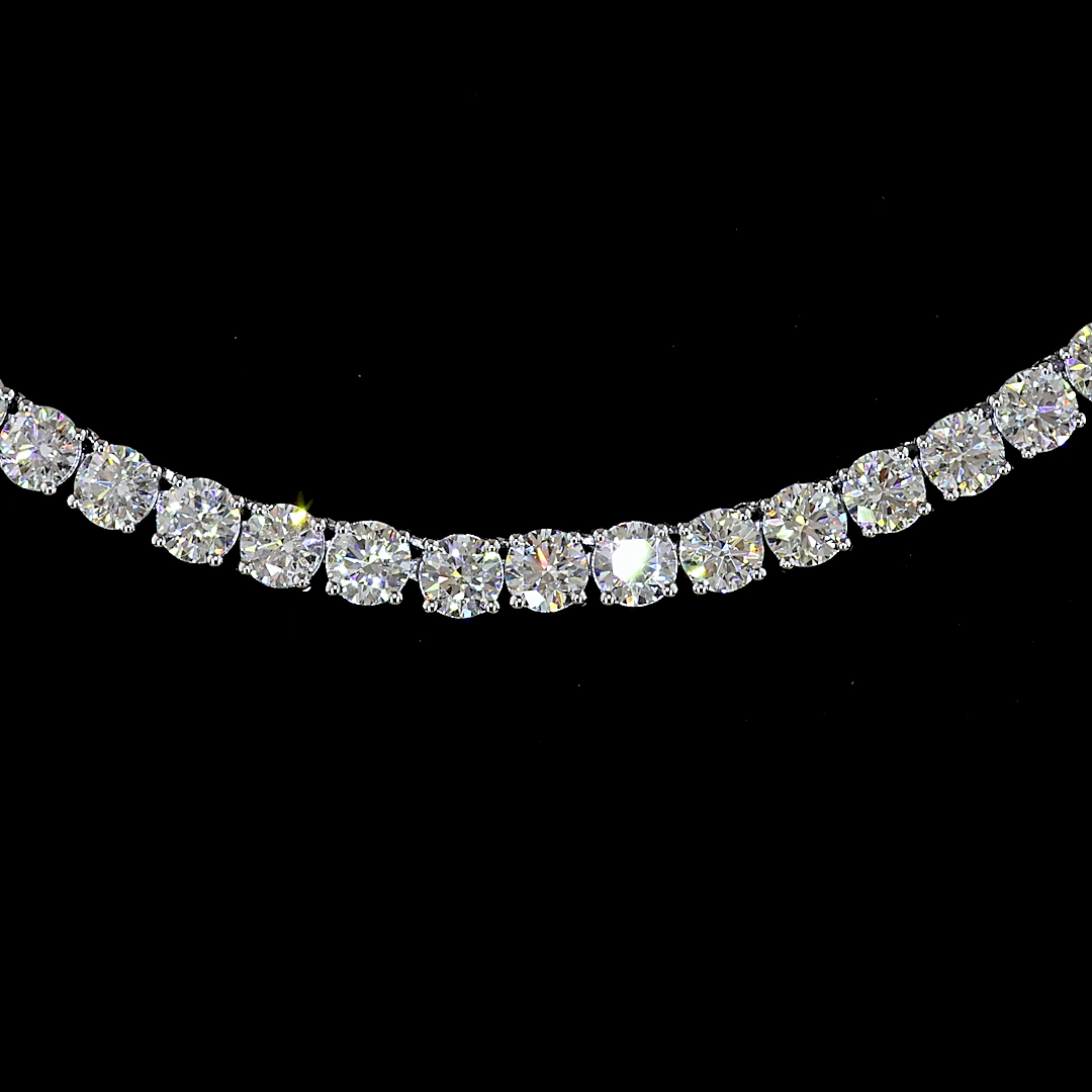 16.67 CTTW Round Lab Grown Diamond Tennis Necklace 17" (E Color and VS1 Clarity)