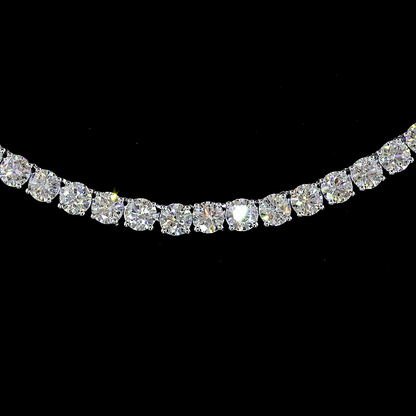 16.67 CTTW Round Lab Grown Diamond Tennis Necklace 17" (E Color and VS1 Clarity)