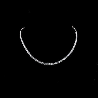 14.91 CTTW Round Lab Grown Diamond Tennis Necklace 15" (E Color and VS1 Clarity)