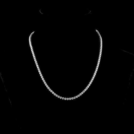 7.01 CTTW Round Lab Grown Diamond Tennis Necklace 16.5" (E Color and VS1 Clarity)