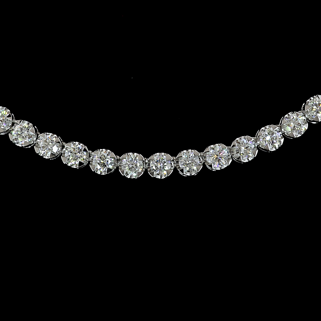 7.01 CTTW Round Lab Grown Diamond Tennis Necklace 16.5" (E Color and VS1 Clarity)