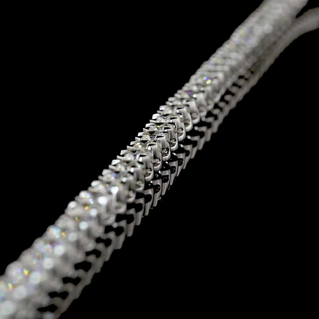 7.01 CTTW Round Lab Grown Diamond Tennis Necklace 16.5" (E Color and VS1 Clarity)