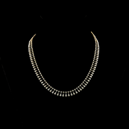 6.99 CTTW Pear Lab Diamond Station Necklace (E Color and VS1 Clarity)
