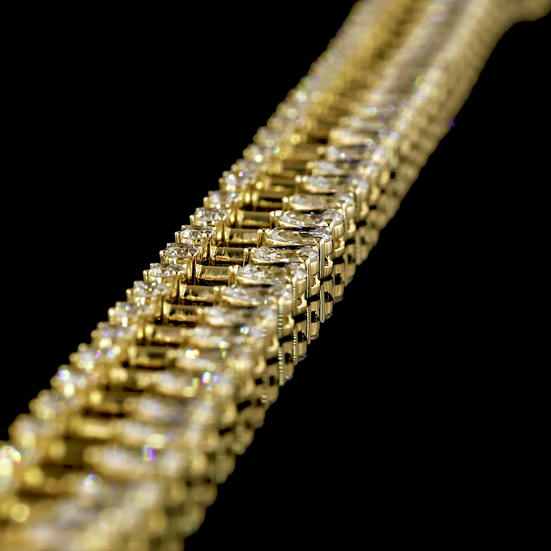 7.02 CTTW Pear Lab Diamond Station Necklace (E Color and VS1 Clarity)