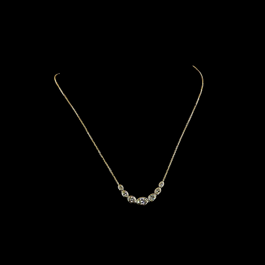 3.05 CTTW Oval Lab Grown Diamond Riviera Necklace 18" (E Color and VS1 Clarity)