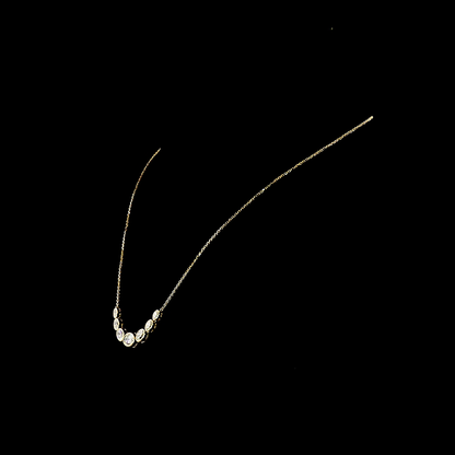 3.05 CTTW Oval Lab Grown Diamond Riviera Necklace 18" (E Color and VS1 Clarity)