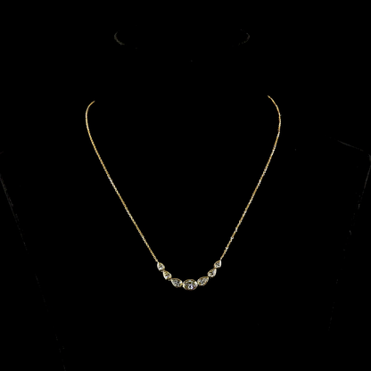 1.96 CTTW Oval Lab Grown Diamond 7 Stones Necklace 18" (E Color and VS1 Clarity)
