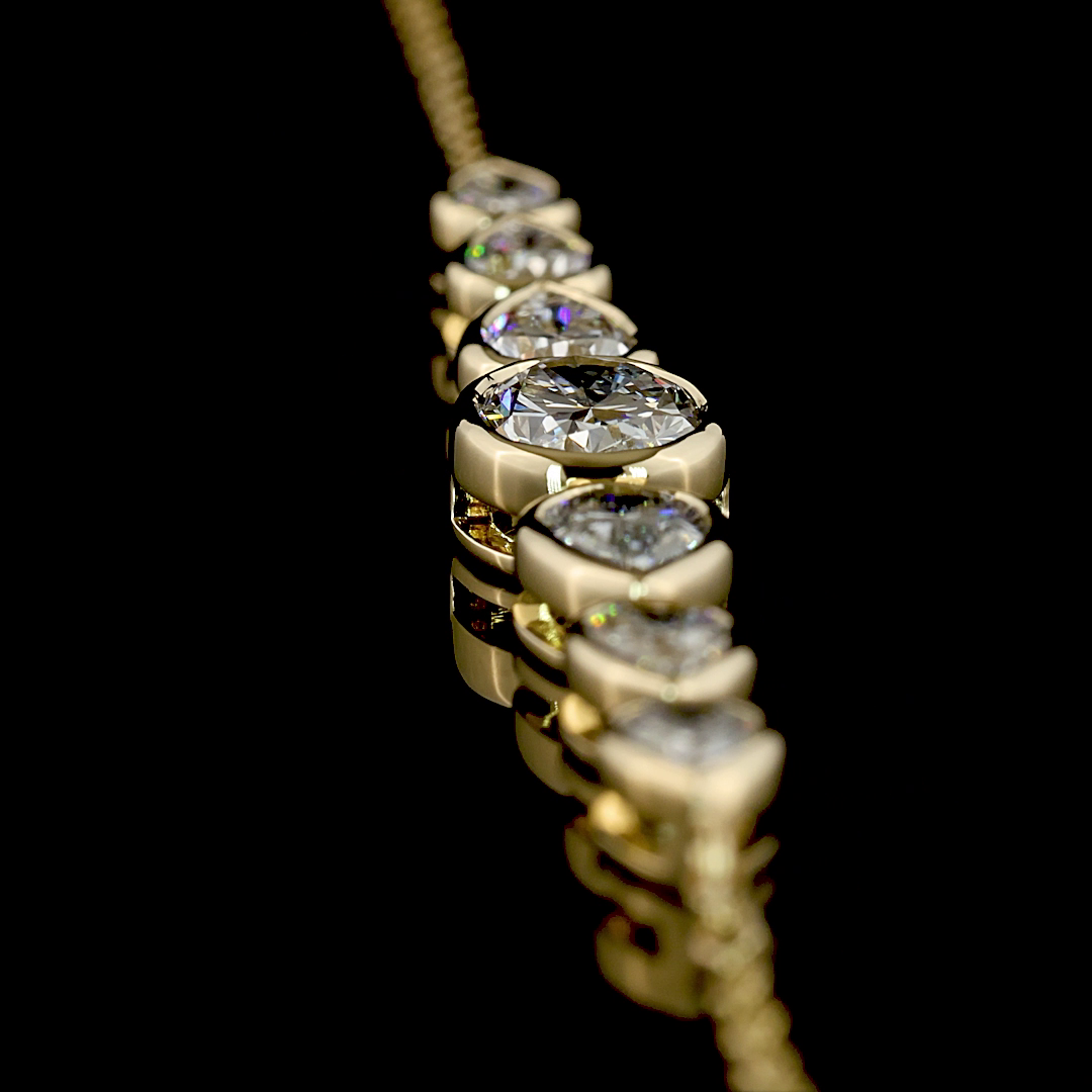 1.96 CTTW Oval Lab Grown Diamond 7 Stones Necklace 18" (E Color and VS1 Clarity)
