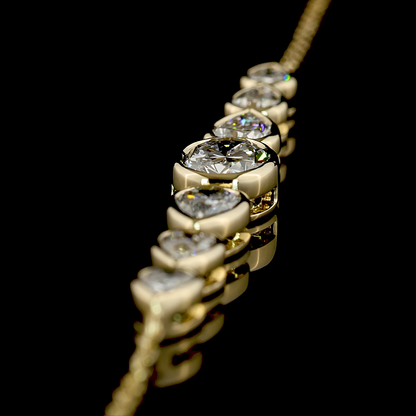 1.96 CTTW Oval Lab Grown Diamond 7 Stones Necklace 18" (E Color and VS1 Clarity)