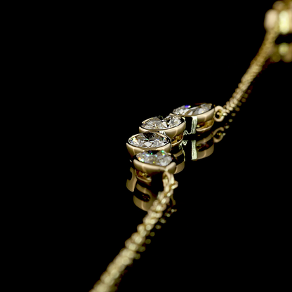 2.54 CTTW Oval Lab Grown Diamond Station Line Tennis Necklace 18" (E Color and VS1 Clarity)