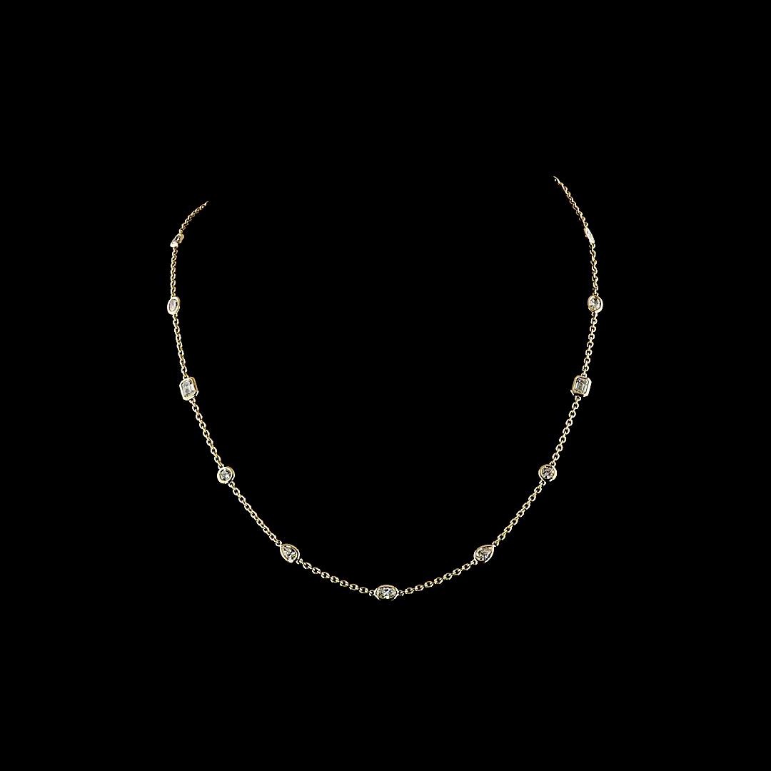 2.45 CTTW MIX Lab Grown Diamond Station Necklace 18" (E Color and VS1 Clarity)