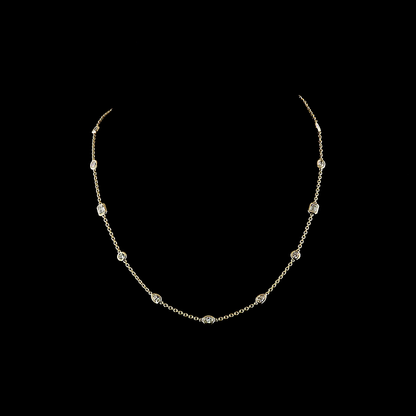 2.45 CTTW MIX Lab Grown Diamond Station Necklace 18" (E Color and VS1 Clarity)