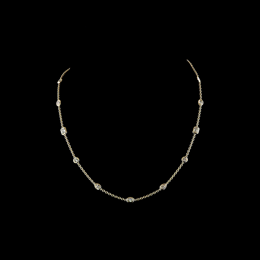 2.45 CTTW MIX Lab Grown Diamond Station Necklace 18" (E Color and VS1 Clarity)