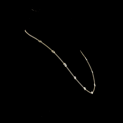 2.45 CTTW MIX Lab Grown Diamond Station Necklace 18" (E Color and VS1 Clarity)