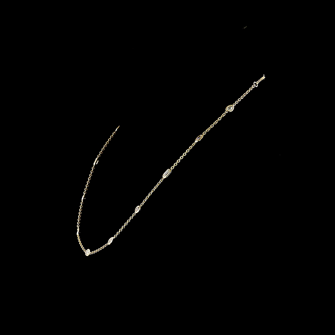 2.45 CTTW MIX Lab Grown Diamond Station Necklace 18" (E Color and VS1 Clarity)