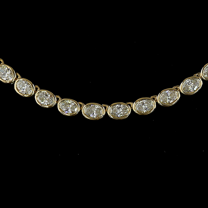 10.16 CTTW Oval Lab Diamond Tennis Necklace (E Color and VS1 Clarity)