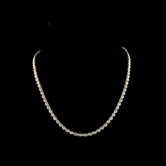 10.20 CTTW Oval Lab Grown Diamond Tennis Necklace 16.5" (E Color and VS1 Clarity)