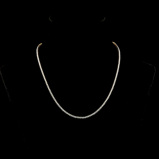 5.07 CTTW Round Lab Grown Diamond Tennis Necklace 17" (E Color and VS1 Clarity)