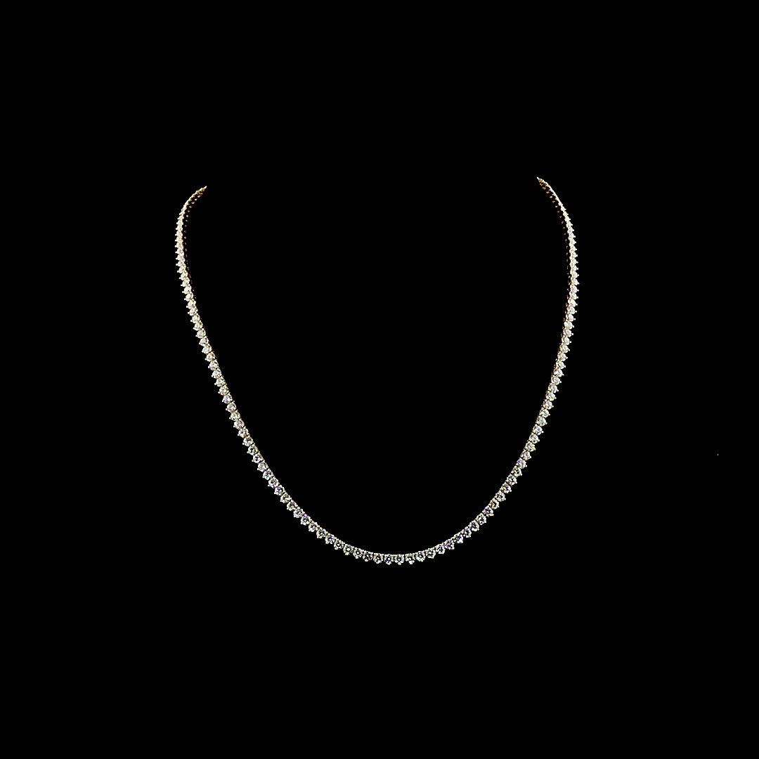 9.92 CTTW Round Lab Grown Diamond Tennis Necklace 17" (E Color and VS1 Clarity)