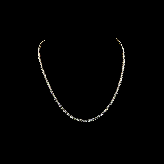 9.92 CTTW Round Lab Grown Diamond Tennis Necklace 17" (E Color and VS1 Clarity)