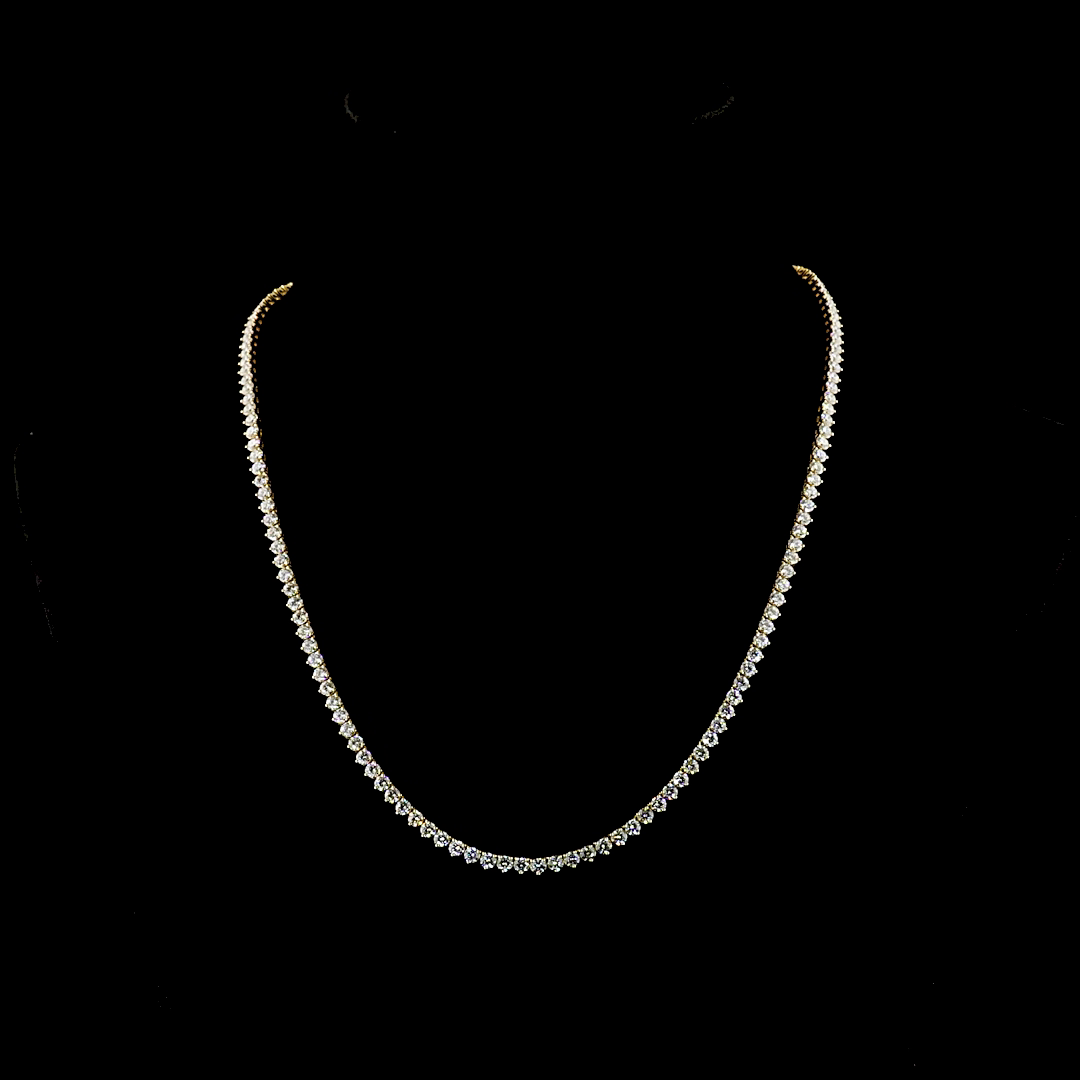 12.14 CTTW Round Lab Grown Diamond Tennis Necklace 18" (E Color and VS1 Clarity)