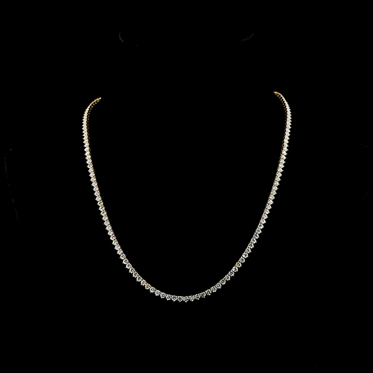 12.14 CTTW Round Lab Grown Diamond Tennis Necklace 18" (E Color and VS1 Clarity)