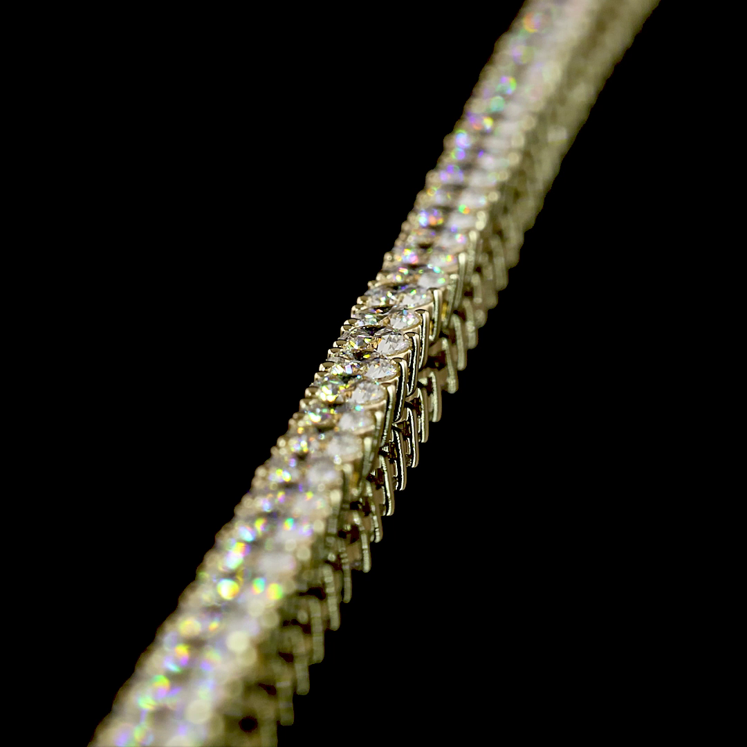12.14 CTTW Round Lab Grown Diamond Tennis Necklace 18" (E Color and VS1 Clarity)
