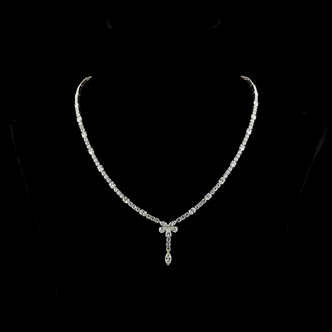 14.19 CTTW MIX Lab Diamond Lariat Necklace (E Color and VS1 Clarity)