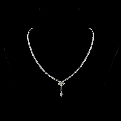 14.19 CTTW MIX Lab Diamond Lariat Necklace (E Color and VS1 Clarity)