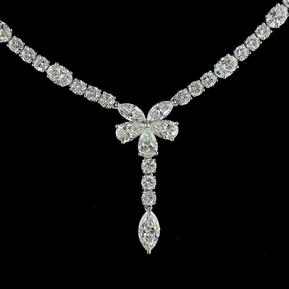 14.19 CTTW MIX Lab Diamond Lariat Necklace (E Color and VS1 Clarity)