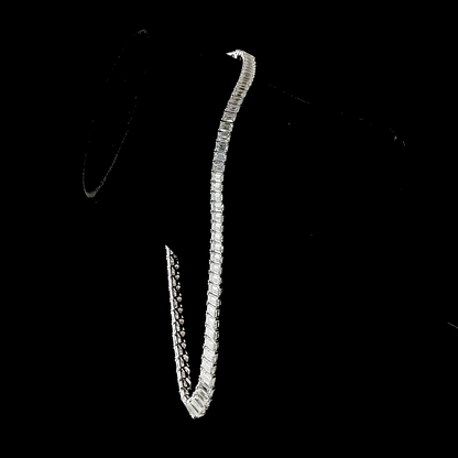 68.19 CTTW Emerald Lab Diamond Riviera Necklace (F Color and VS1 Clarity)