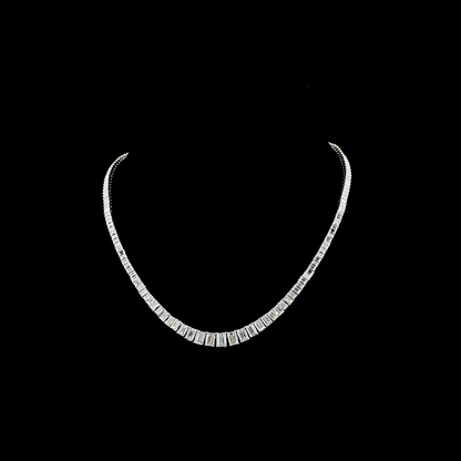 19.84 CTTW Emerald Lab Grown Diamond Riviera Necklace 16.5" (E Color and VS1 Clarity)