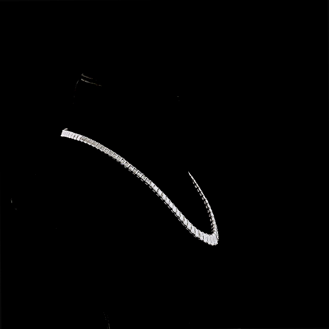 47.05 CTTW Emerald Lab Diamond Riviera Necklace (E Color and VS1 Clarity)
