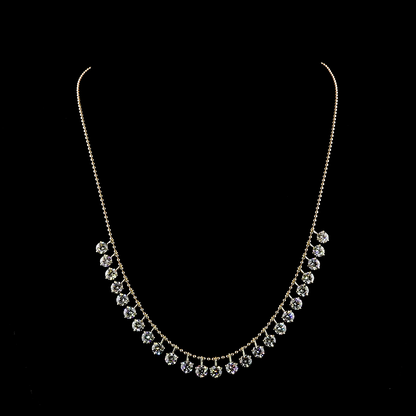 10.12 CTTW Round Lab Diamond Station Necklace (E Color and VS1 Clarity)