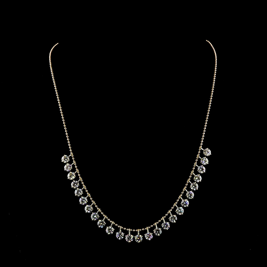 10.12 CTTW Round Lab Diamond Station Necklace (E Color and VS1 Clarity)