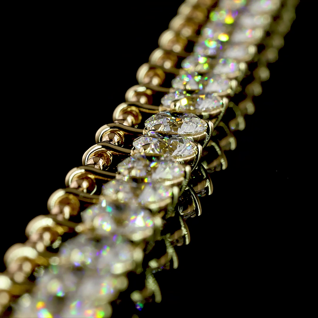 10.12 CTTW Round Lab Diamond Station Necklace (E Color and VS1 Clarity)