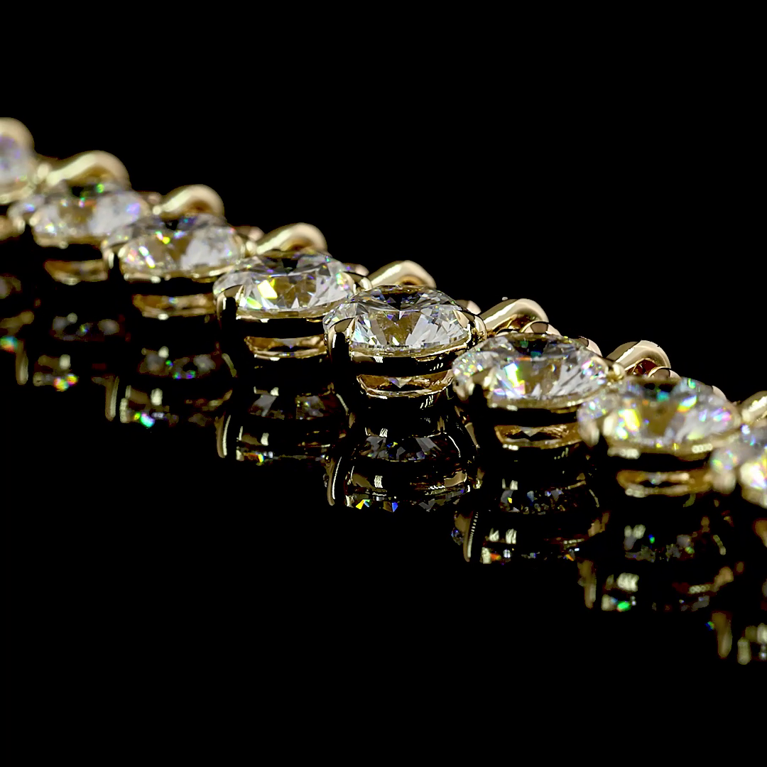 10.12 CTTW Round Lab Diamond Station Necklace (E Color and VS1 Clarity)