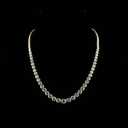 24.34 CTTW Round Lab Grown Diamond Riviera Necklace 18" (E Color and VS1 Clarity)