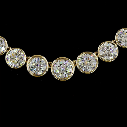 24.34 CTTW Round Lab Grown Diamond Riviera Necklace 18" (E Color and VS1 Clarity)