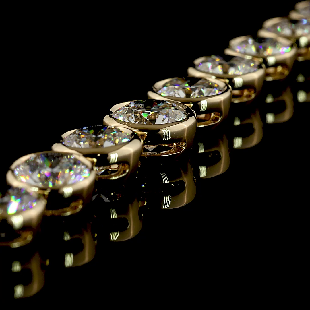 24.34 CTTW Round Lab Grown Diamond Riviera Necklace 18" (E Color and VS1 Clarity)