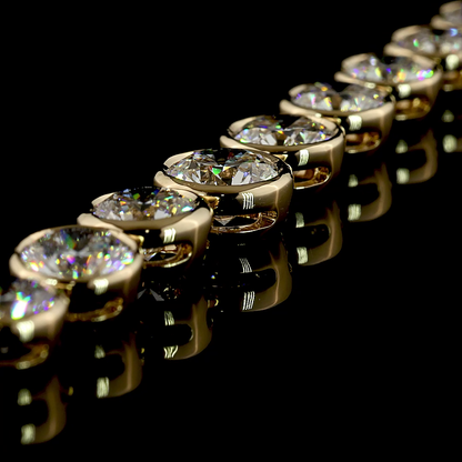 24.34 CTTW Round Lab Grown Diamond Riviera Necklace 18" (E Color and VS1 Clarity)