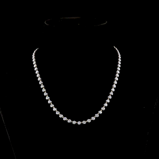 10.09 CTTW Round Lab Grown Diamond Station Necklace 16.5" (E Color and VS1 Clarity)