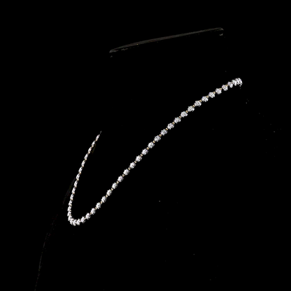 10.09 CTTW Round Lab Grown Diamond Station Necklace 16.5" (E Color and VS1 Clarity)