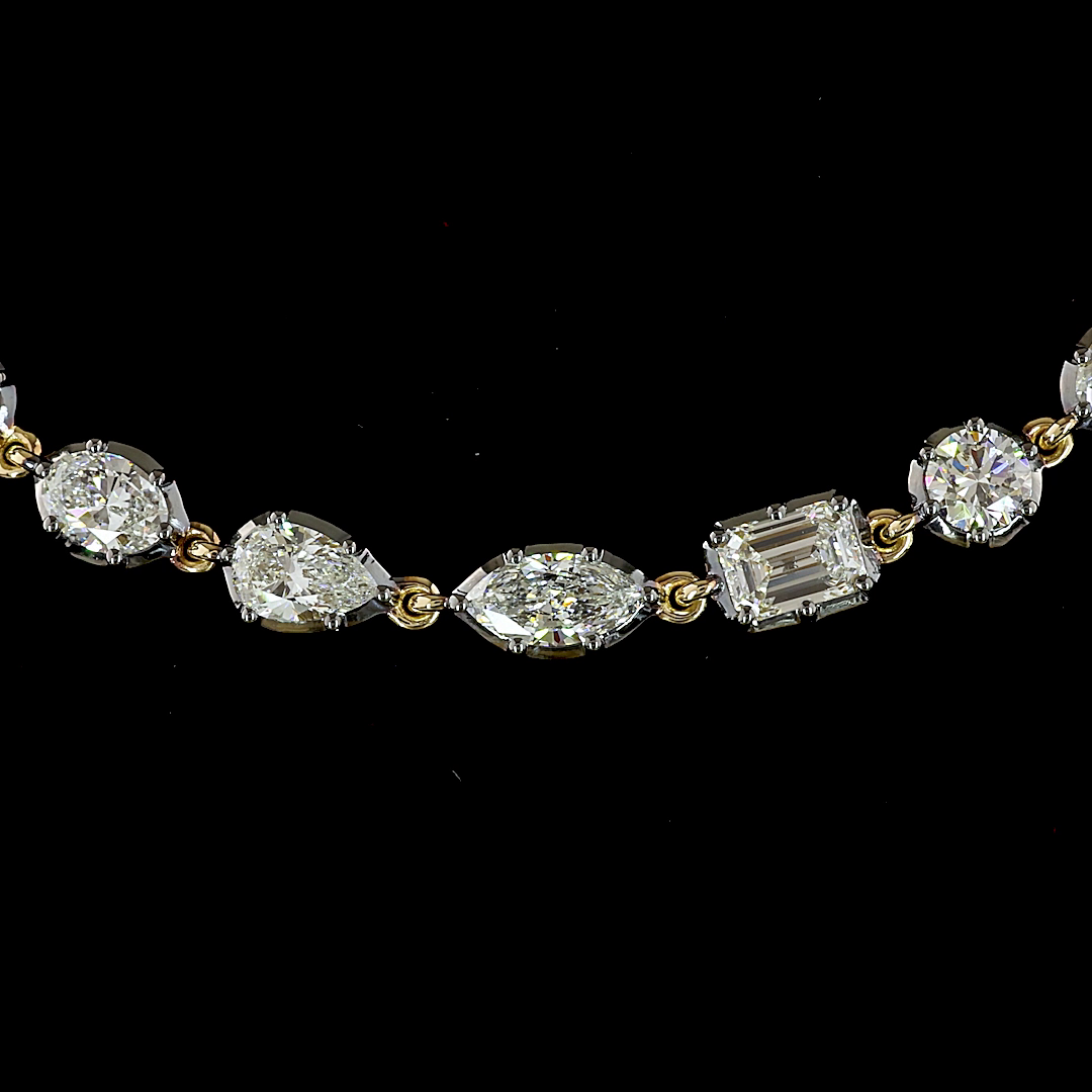10.52 CTTW MIX Lab Diamond Station Necklace (E Color and VS1 Clarity)