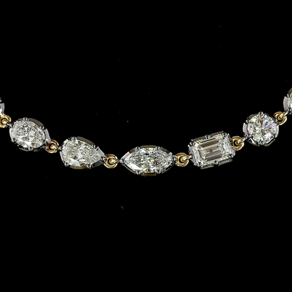 10.52 CTTW MIX Lab Diamond Station Necklace (E Color and VS1 Clarity)
